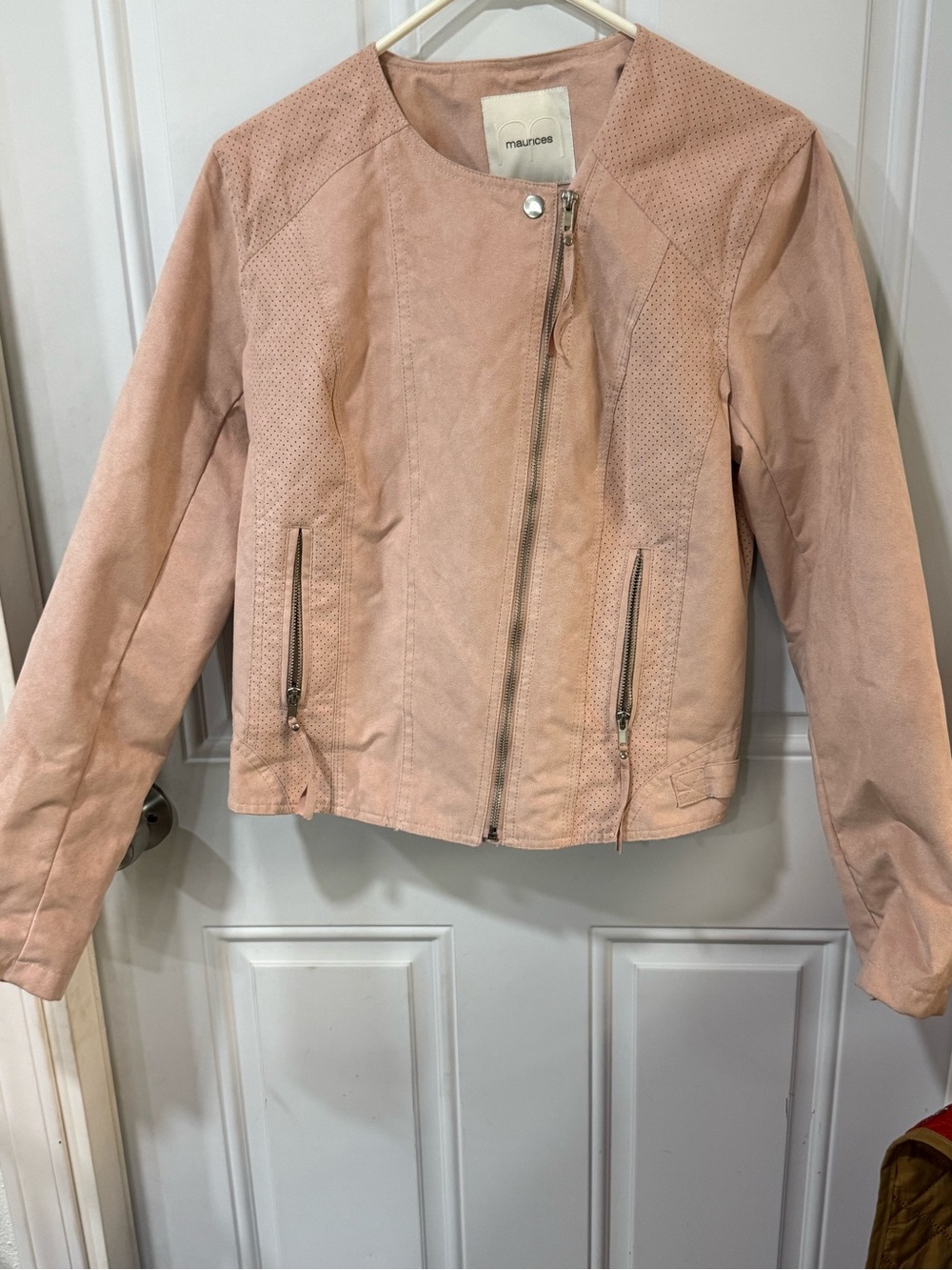Maurices Light Blush Suede Moto Jacket
